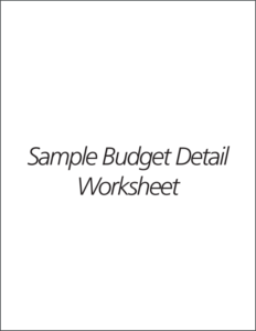 Thumbnail of sample budget detail worksheet